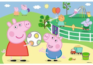 Puzzle 60el. Świnka Peppa: Zabawy w gronie przyjaciół | Trefl
