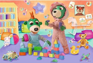 Puzzle maxi 15el. Dobranoc, Trefliki na noc Wesoły świat Bobasków | Trefl