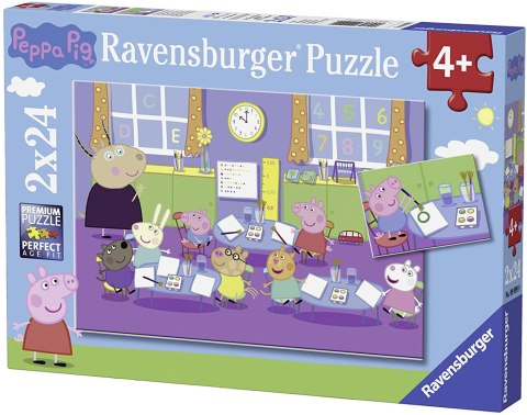 Ravensburger: Puzzle 2w1 - Świnka Peppa i cała klasa