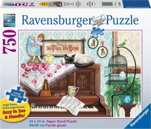 Ravensburger - Puzzle 2D Duży Format: Kot na pianinie 750 elementów