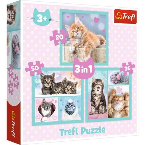 Trefl: Puzzle 3w1 - Słodkie zwierzaki Trefl: Puzzle 3w1 - Słodkie zwierzaki