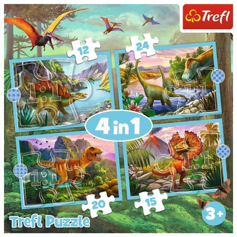 Trefl: Puzzle 4w1 - Wyjątkowe dinozaury Trefl: Puzzle 4w1 - Wyjątkowe dinozaury