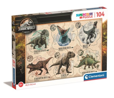Clementoni: Puzzle 104el. Super Kolor - Jurassic World Clementoni: Puzzle 104el. Super Kolor - Jurassic World