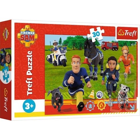 Gotowi do pomocy to puzzle składające się z 30 elementów, zaprojektowane specjalnie z myślą o małych fanach Strażaka Sama. Po uł Gotowi do pomocy to puzzle składające się z 30 elementów, zaprojektowane specjalnie z myślą o małych fanach Strażaka Sama. Po uł