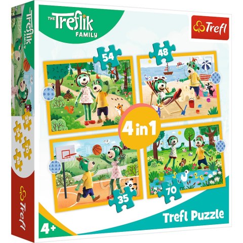 Puzzle 4w1 Rodzina Treflików | Trefl Puzzle 4w1 Rodzina Treflików | Trefl
