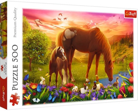 Trefl: Puzzle 500el. - Konie na łące Trefl: Puzzle 500el. - Konie na łące