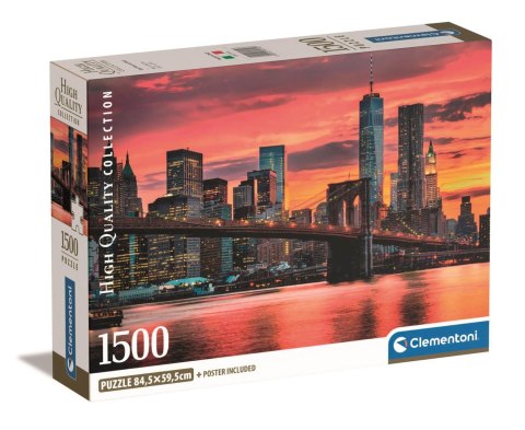 Clementoni: Puzzle 1500el. Compact HQ - East River o zmierzchu Clementoni: Puzzle 1500el. Compact HQ - East River o zmierzchu