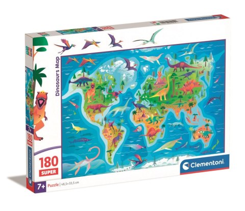 Clementoni: Puzzle 180el. - Dinosaurs Map