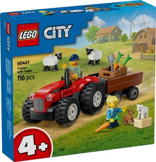 60461 | Czerwony traktor z przyczepą i owcą