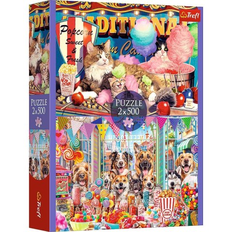 Trefl: Puzzle 2x500el. - Puszyści przyjaciele Trefl: Puzzle 2x500el. - Puszyści przyjaciele