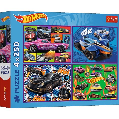 Trefl: Puzzle 4x250el. - Wyścigowe auta Trefl: Puzzle 4x250el. - Wyścigowe auta
