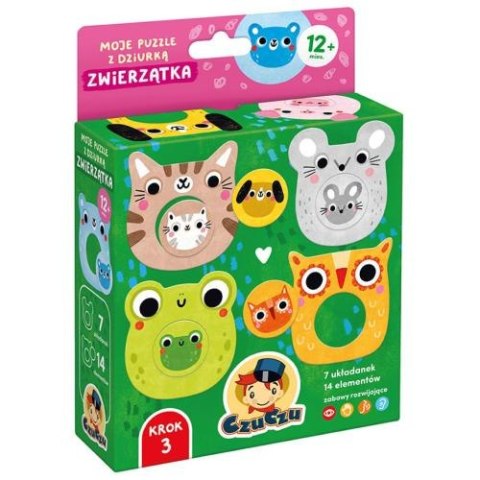 CzuCzu: Moje puzzle z dziurką Zwierzątka 15 mies.+