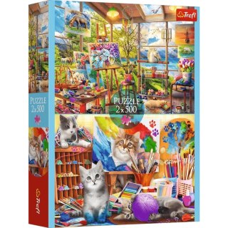 Trefl: Puzzle 2x500el. - Sztuka malowania