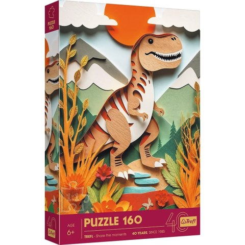 Trefl: Puzzle 160el. - 40-lecie Trefl - Paper Art: Dinozaur Trefl: Puzzle 160el. - 40-lecie Trefl - Paper Art: Dinozaur