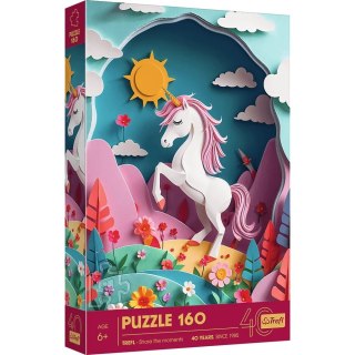 Trefl: Puzzle 160el. - 40-lecie Trefl - Paper Art: Jednorożec
