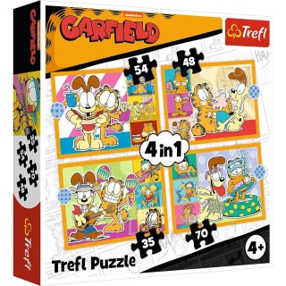Trefl: Puzzle 4w1 - Garfield kocha lazanię