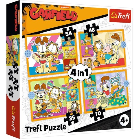Trefl: Puzzle 4w1 - Garfield kocha lazanię Trefl: Puzzle 4w1 - Garfield kocha lazanię