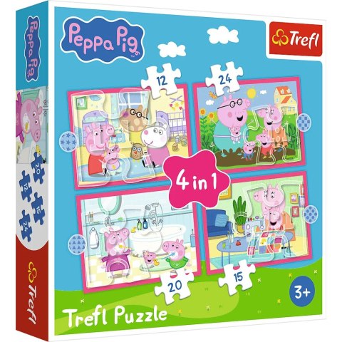 Trefl: Puzzle 4w1 - Peppa uwielbia przygody Trefl: Puzzle 4w1 - Peppa uwielbia przygody