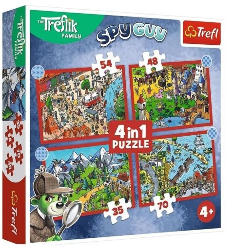 Trefl: Puzzle 4w1 - Podróże Treflików Trefl: Puzzle 4w1 - Podróże Treflików