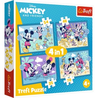 Trefl: Puzzle 4w1 - Zabawne zdarzenia Myszki Miki
