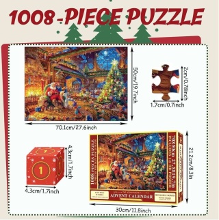 Kalendarz adwentowy Puzzle świąteczne 1008 el.