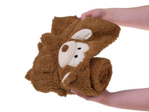 Miękki kocyk - przytulanka 2w1 MAŁPKA w kolorze mokka mouse ZA0724