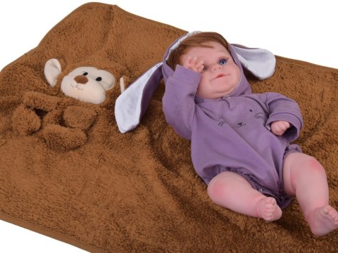 Miękki kocyk - przytulanka 2w1 MAŁPKA w kolorze mokka mouse ZA0724