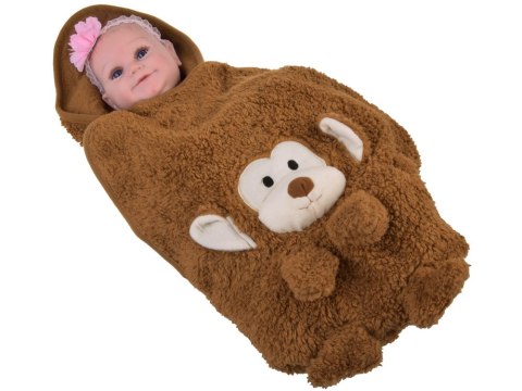 Miękki kocyk - przytulanka 2w1 MAŁPKA w kolorze mokka mouse ZA0724