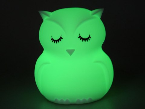 Sowa Silikonowa miękka lampka nocna led RBG + pilot ZA3295