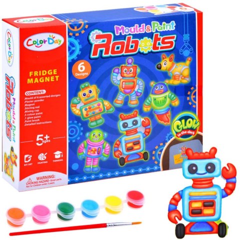 Zestaw zrób sam magnesy Roboty gips farby ZA3278 Zestaw zrób sam magnesy Roboty gips farby ZA3278