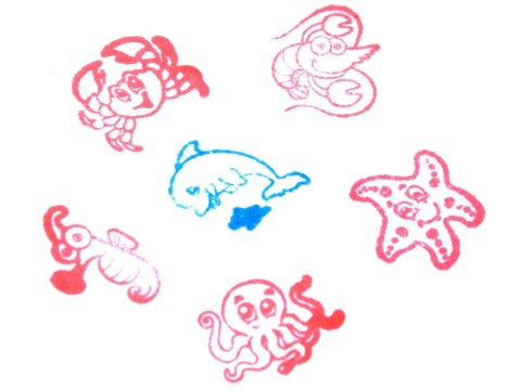 Zestaw pieczątki 6 szt. Zwierzaki Morskie ZA3979 Zestaw pieczątki 6 szt. Zwierzaki Morskie ZA3979