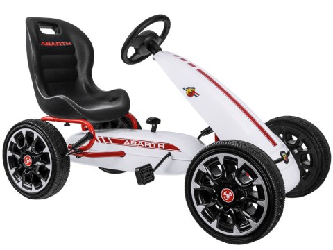 Licencjonowany GOKART ABARTH na pedały dla dzieci 30kg Miękkie koła PA0167