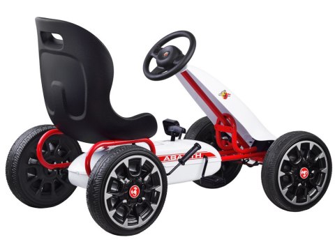 Licencjonowany GOKART ABARTH na pedały dla dzieci 30kg Miękkie koła PA0167