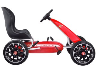 Licencjonowany GOKART ABARTH na pedały dla dzieci 30kg Miękkie koła PA0167