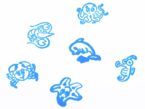 Zestaw pieczątki 6 szt. Zwierzaki Morskie ZA3979 Zestaw pieczątki 6 szt. Zwierzaki Morskie ZA3979