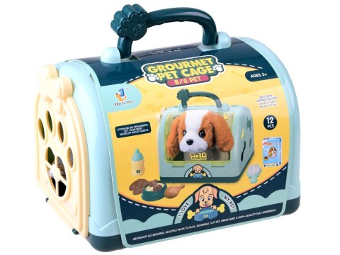 Interaktywny piesek beagle + karma + transporter akcesoria ZA4354