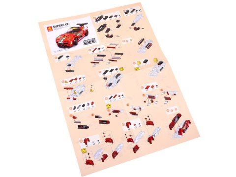 Klocki techniczne Sportowe auto CZERWONE 164-elementy + naklejki ZA4289 Klocki techniczne Sportowe auto CZERWONE 164-elementy + naklejki ZA4289