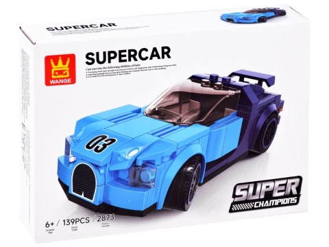 Klocki techniczne Sportowe auto NIEBIESKIE 139-elementów + naklejki ZA4288 Klocki techniczne Sportowe auto NIEBIESKIE 139-elementów + naklejki ZA4288