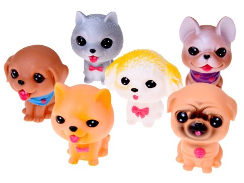 Zestaw figurki pieski gumowe 6 sztuk szczeniaczki pieski ZA4629