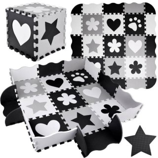 Puzzle piankowe - Kontrastowa mata dla niemowląt KSZTAŁTY 120x120cmZA4782
