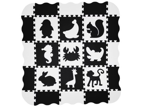 Puzzle piankowe - kontrastowa mata dla niemowląt ZWIERZĘTA 120x120cm ZA4783