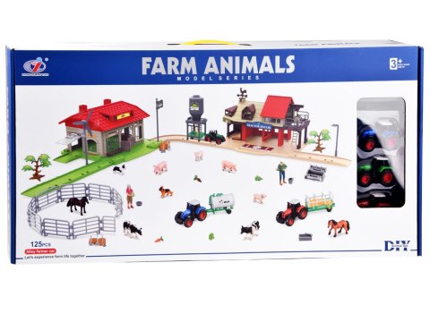 SERIA ZWIERZĘTA FARMA Duże gospodarstwo + traktor i zwierzęta 125ele ZA4823