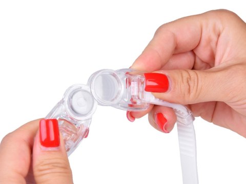 ZESTAW Okulary do pływania UV ANTI-FOG + zatyczki do uczu i nosa SP0792 BI