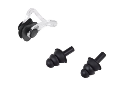 ZESTAW Okulary do pływania UV ANTI-FOG + zatyczki do uczu i nosa SP0792 RO