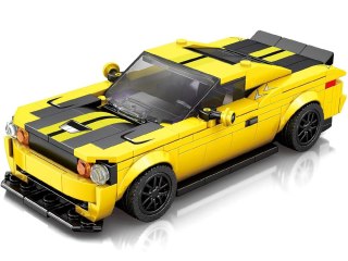 Klocki techniczne 319-elementów + naklejki Żółte Sportowe Auto ZA5260
