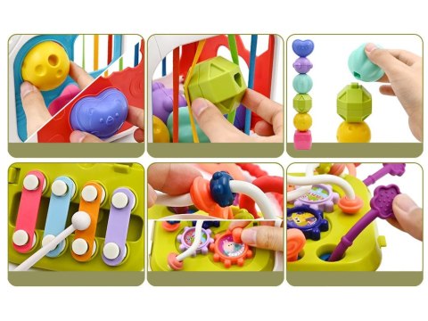 Kostka edukacyjna dla malucha sorter sensoryczny kształty cymbałki ZA5278