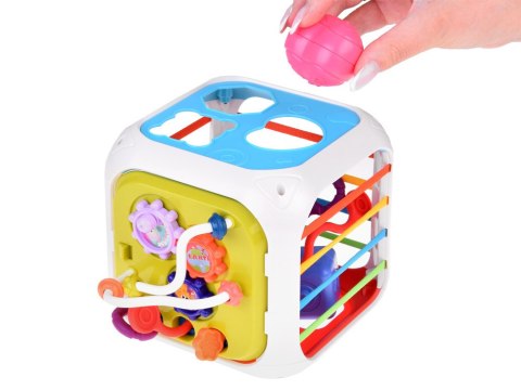 Kostka edukacyjna dla malucha sorter sensoryczny kształty cymbałki ZA5278