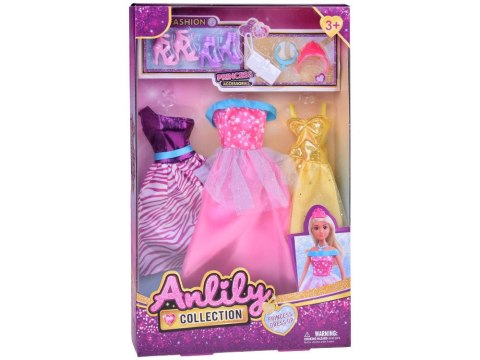 Zestaw Modne ubranka dla lalek Sukienki + biżuteria + akcesoria ZA5413