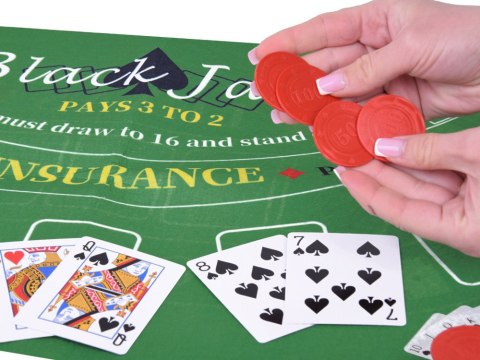 Zestaw Gra karciana 2w1 Poker i BlackJack Żetony + karty + plansza GR0706