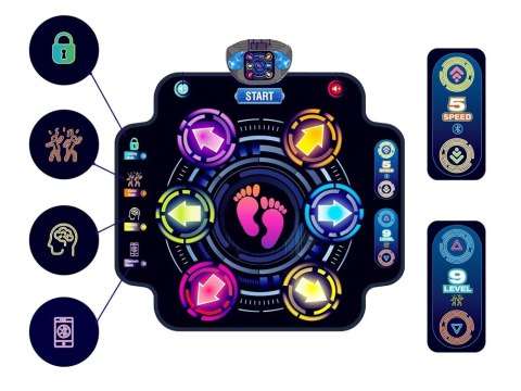Duża muzyczna Mata Taneczna dla dzieci + bluetooth IN0180